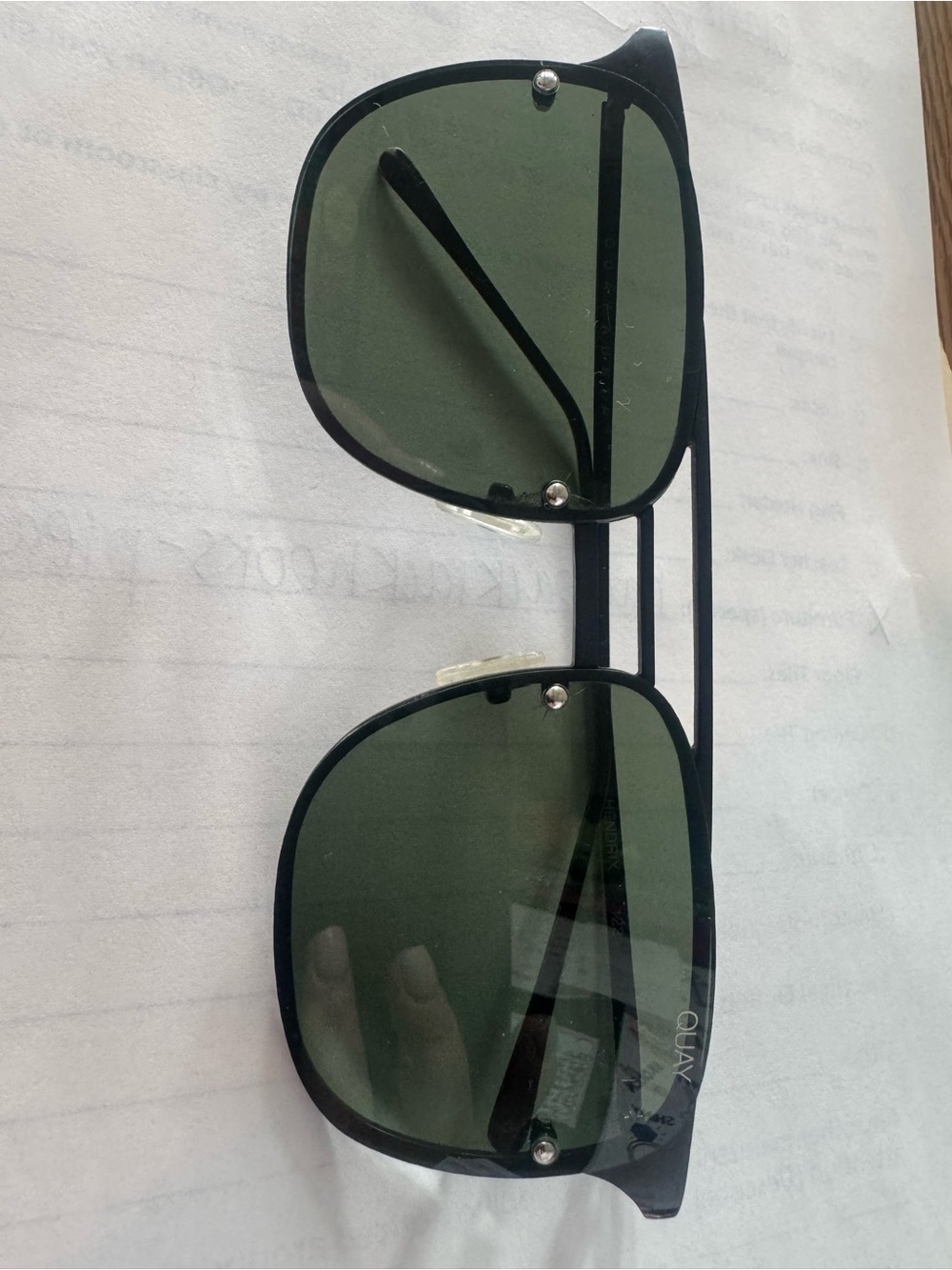 Black Double-Bridge Sunglasses with Dark Lenses
